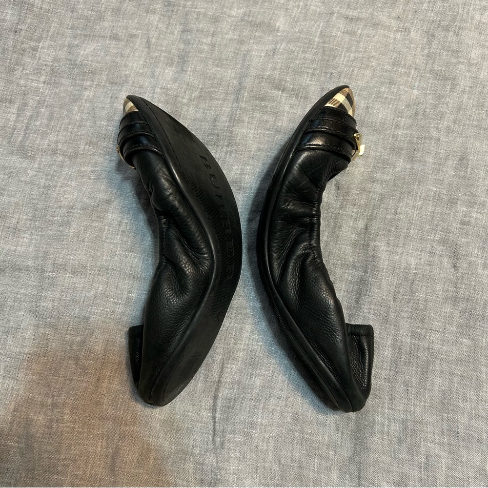 Burberry Haymarket Aston Ballerina Flats Black Novacheck Size 37 US 7 - Picture 5 of 14